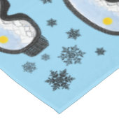 Ski Goggles Bergblick Schneeflocken Blau Tischdecke (Schrägansicht)