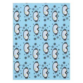 Ski Goggles Bergblick Schneeflocken Blau Tischdecke