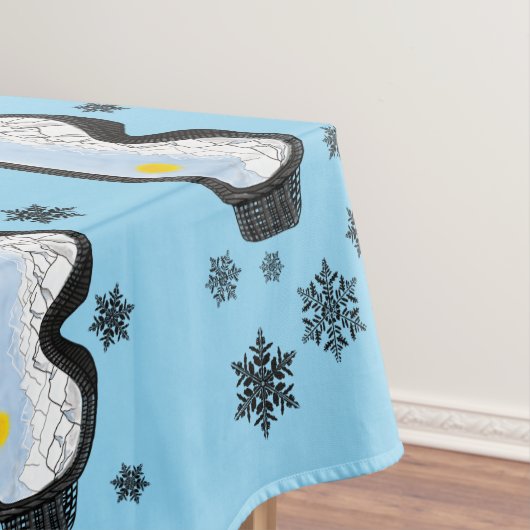 Ski Goggles Bergblick Schneeflocken Blau Tischdecke (Beispiel)