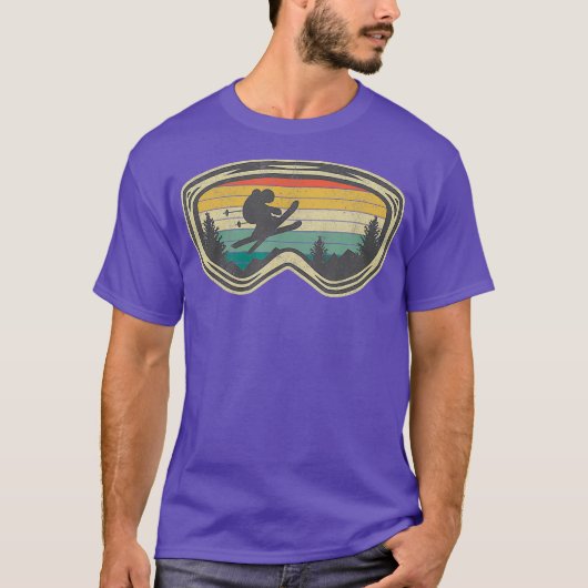 Ski Goggles Mountain Snow Skiing Retro Winter T-Shirt (Vorderseite)