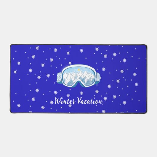 Ski Goggles Schneeflottanz Individueller Urlaub Schreibtischunterlage (Vorderseite)