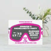 Ski Goggles Skifahren Themenwelt Junggeselinnen-Ab Einladung (Stehend Vorderseite)