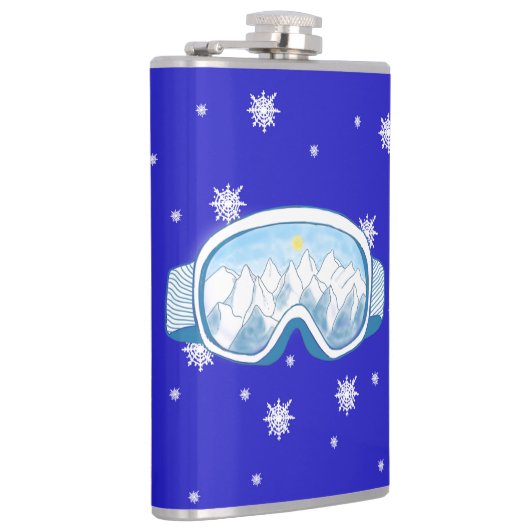 Ski Goggles Snowflake Dance   Flachmann (Rechts)