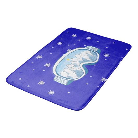 Ski Goggles Snowflake Tanz Badematte (Schrägansicht)