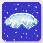 Ski Goggles Snowflake Tanz Getränkeuntersetzer (Vorderseite)