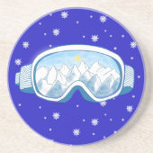Ski Goggles Snowflake Tanz Getränkeuntersetzer (Vorne)