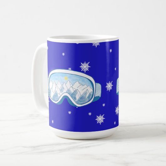 Ski Goggles Snowflake Tanz Kaffeetasse (Vorderseite Links)