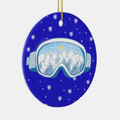 Ski Goggles Snowflake Tanz Keramik Ornament (Rechts)