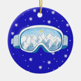 Ski Goggles Snowflake Tanz Keramik Ornament