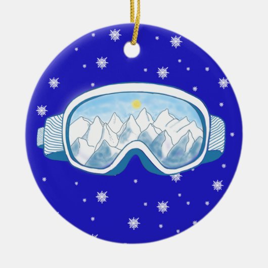 Ski Goggles Snowflake Tanz Keramik Ornament (Vorne)