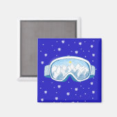 Ski Goggles Snowflake Tanz Magnet (Vorderseite/Rückseite)