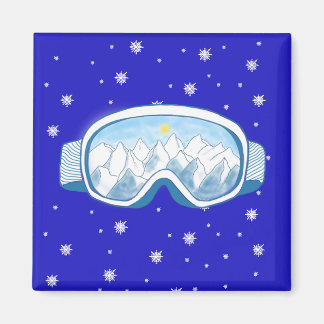 Ski Goggles Snowflake Tanz Magnet