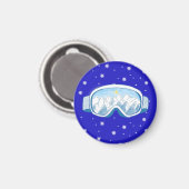 Ski Goggles Snowflake Tanz Magnet (Vorderseite/Rückseite)