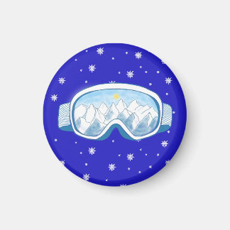 Ski Goggles Snowflake Tanz Magnet