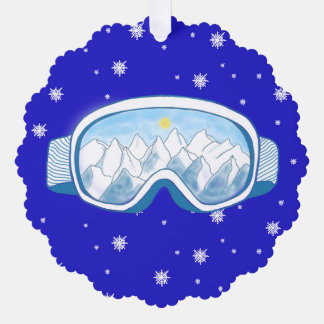 Ski Goggles Snowflake Tanz Ornament Karte