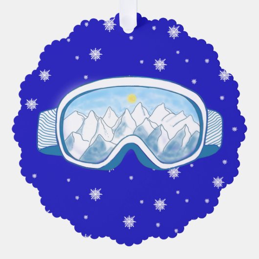Ski Goggles Snowflake Tanz Ornament Karte (Vorderseite)