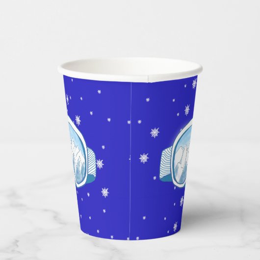 Ski Goggles Snowflake Tanz Pappbecher (Rechts)