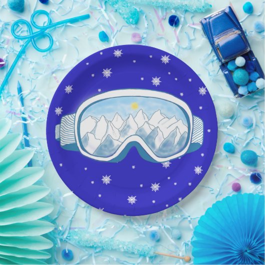 Ski Goggles Snowflake Tanz Pappteller (Party)