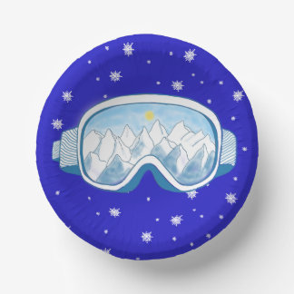 Ski Goggles Snowflake Tanz Pappteller