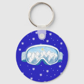 Ski Goggles Snowflake Tanz Schlüsselanhänger (Vorderseite)