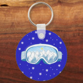 Ski Goggles Snowflake Tanz Schlüsselanhänger (Vorderseite)