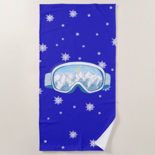Ski Goggles Snowflake Tanz Strandtuch
