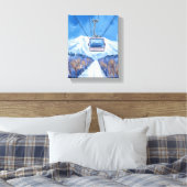 Ski Gondola Snow Mountain Watercolor Leinwanddruck (Insitu (Schlafzimmer))