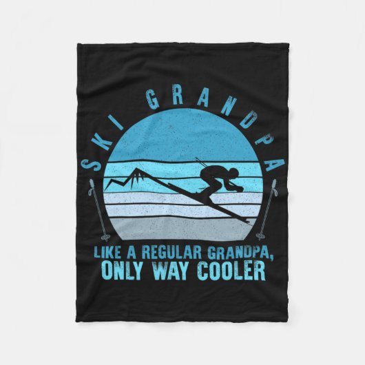 Ski Grandpa Skier Skipass Bellinzona Fleecedecke (Vorderseite)