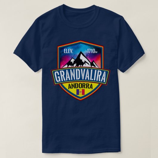 Ski Grandvalira Andorra Skipisten Berge T-Shirt (Design vorne)