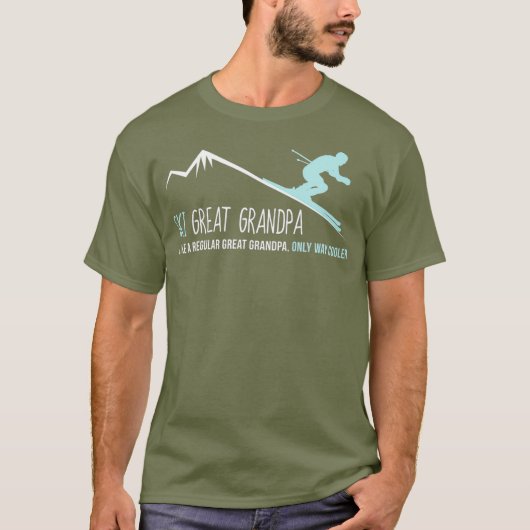 Ski Great Grandpa Funny Niedlicher Winter Skipass  T-Shirt (Vorderseite)