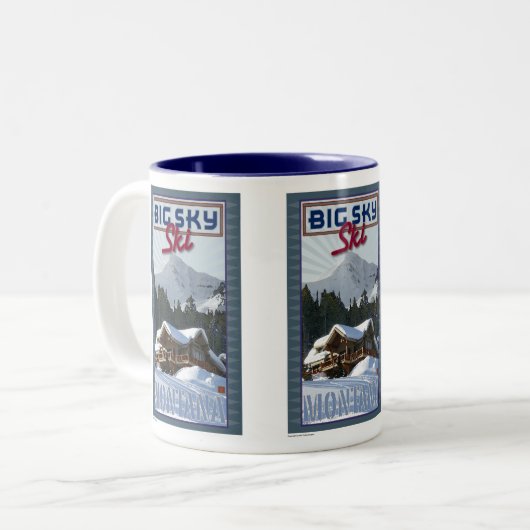 Ski große Himmel-Tasse Zweifarbige Tasse (Vorderseite Links)