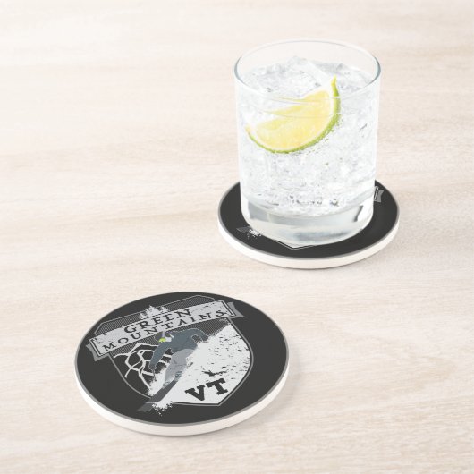 Ski-grüne Berge, VT Untersetzer (Seite)