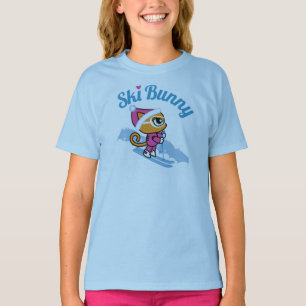 Ski-Häschen-Skifahren-Katzen-T - Shirt durch