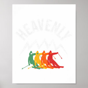 Ski Heavenly Kalifornien Retro Skifahren Lake Taho Poster