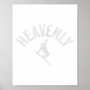 Ski Heavenly Vintage Kalifornien Ski fahren Cool C Poster