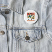 Ski Himmlisches Berg Retro Vintager Himmlischer Be Button (Beispiel)
