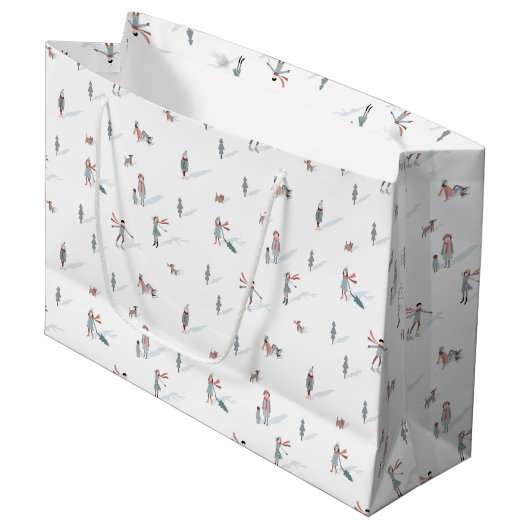 Ski Holiday Geschenktasche Große Geschenktüte (Vorderseite Schrägansicht)