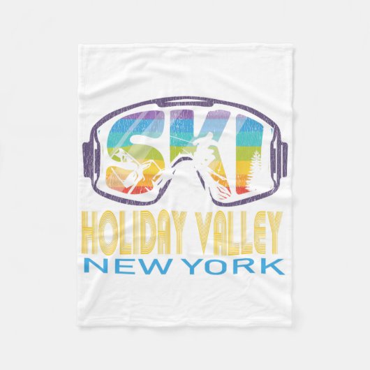 Ski Holiday Valley New York Skiurlaub Fleecedecke (Vorderseite)