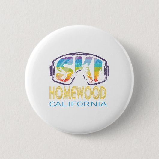 Ski Homewood California Skiurlaub Button (Vorderseite)
