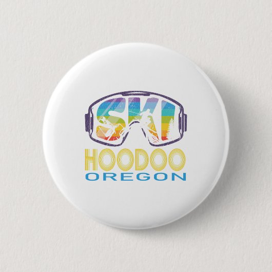 Ski Hoodoo Oregon Skiurlaub Button (Vorderseite)