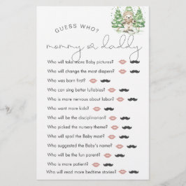 Ski in die Elternschaft Dusche "raten Sie, wer" Sp