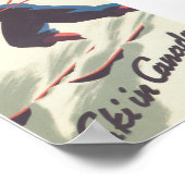 Ski in Kanada Vintage Travel Poster (Ecke)