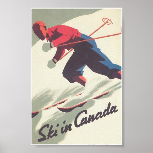 Ski in Kanada Vintage Travel Poster (Vorne)