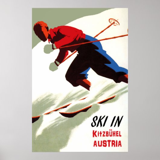 Ski in Kitzbühel, Österreich Poster (Vorne)