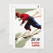 Ski in Kitzbühel, Österreich Postkarte (Vorne/Hinten)