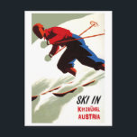 Ski in Kitzbühel, Österreich Postkarte<br><div class="desc">Vintage Reise Postkarte</div>