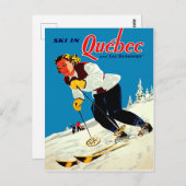 Ski in Quebec Postkarte (Vorne/Hinten)