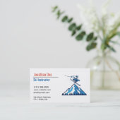 Ski Instructor Business Card Visitenkarte (Stehend Vorderseite)