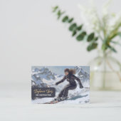 Ski Instructor Woman Alpine Visitenkarte (Stehend Vorderseite)