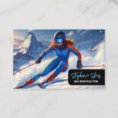 Ski Instructor Woman Alpine Visitenkarte (Vorderseite)